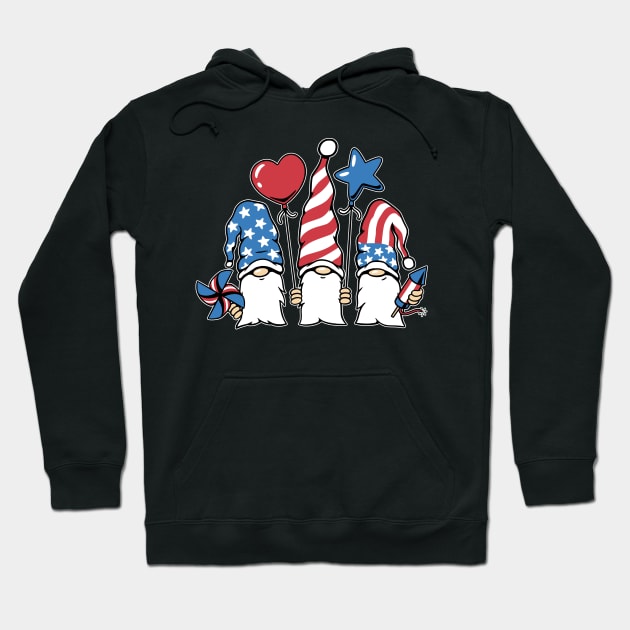 Patriotic Gnomes' Firework Fiesta Hoodie by Life2LiveDesign